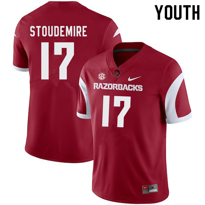 Youth #17 Jimmie Stoudemire Arkansas Razorbacks College Football Jerseys-Cardinal - Click Image to Close